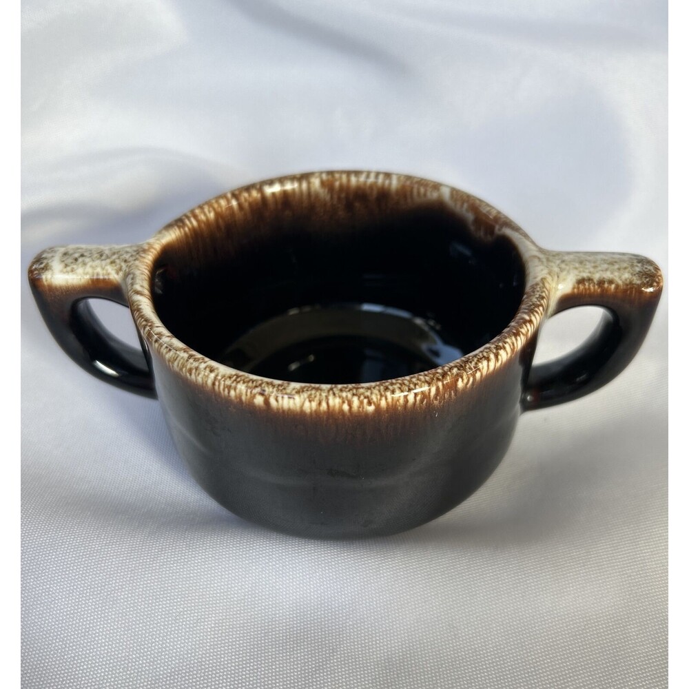 1970s Pfaltzgraff Open Sugar Bowl - Brown Drip - 2.5"H Vintage